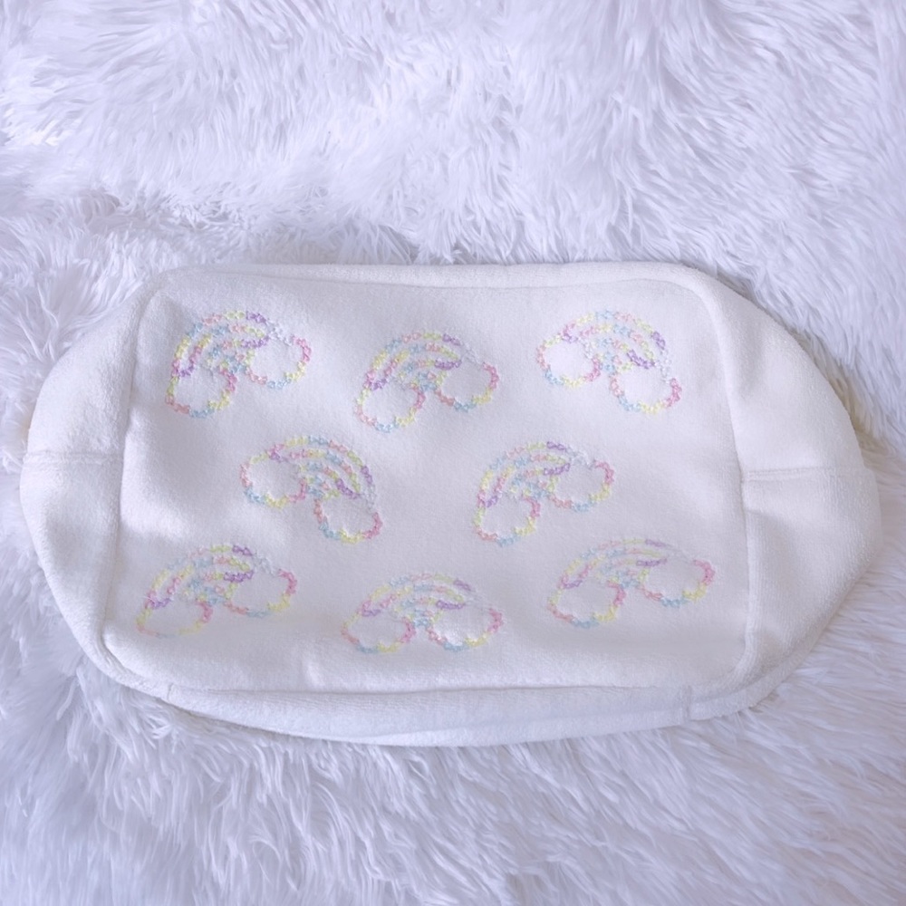 Stoney Clover Lane Terry Rainbow Embroidered Large Pouch